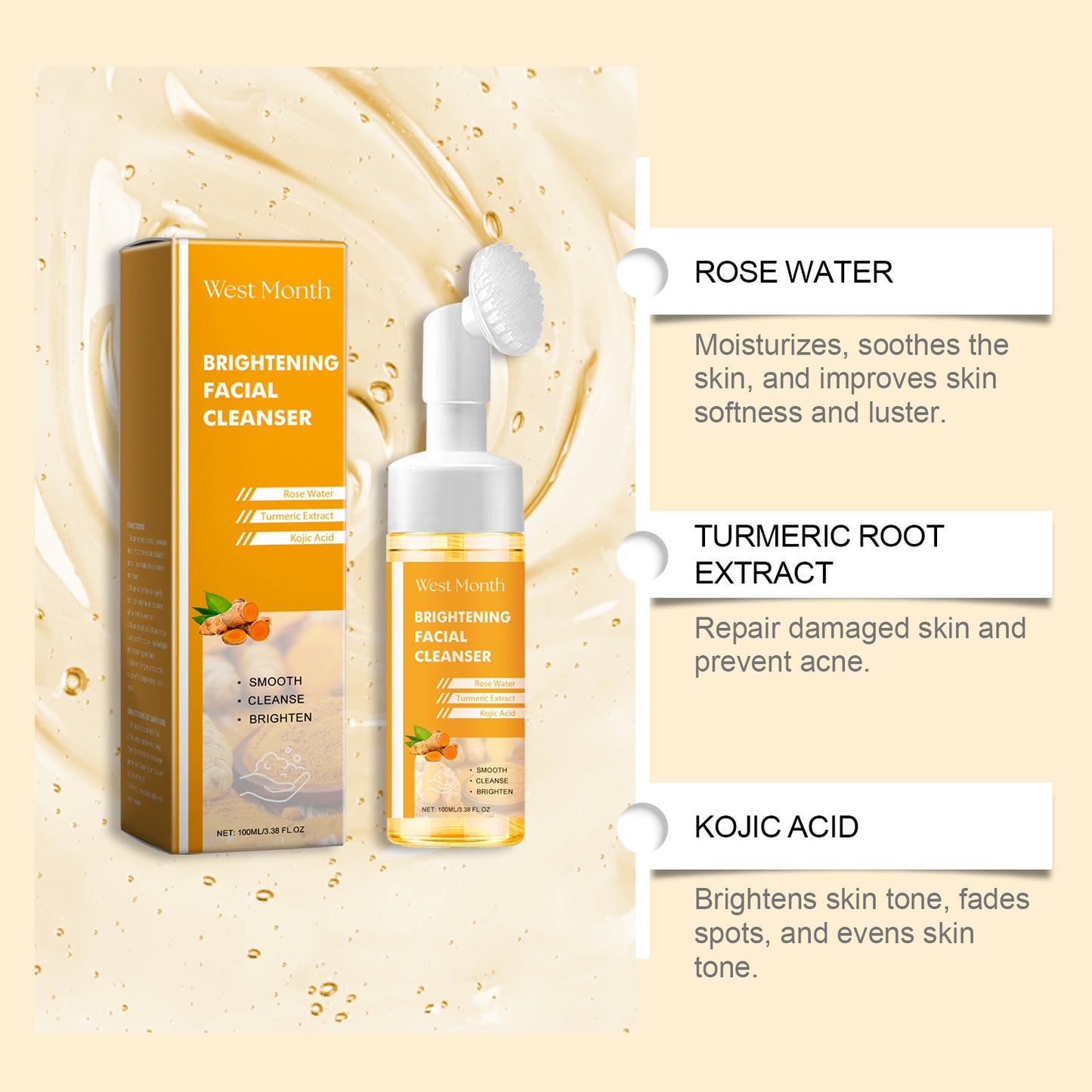 Turmeric Facial Cleanser Mild Facial Skin