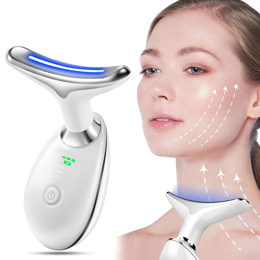 Neck Face Lifting Massager Skin Tighten Device LED Anti Wrinkle Beauty